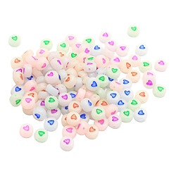 500pcs Perles Acryliques 7mm Collier Fabrication De Bijoux Fournitures D'artisanat Coeur