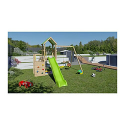 Acheter Aire de jeux en bois 2,20 m ULTRA XPERIENCE - TRIGANO JARDIN - Mur d'escalade toboggan et balançoires - 8 enfants