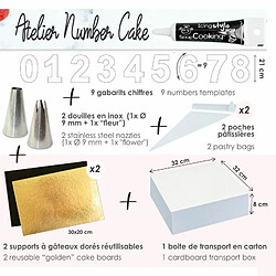 Scrapcooking Coffret atelier number cake + Stylo de glaçage noir