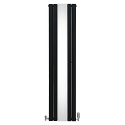 Monstershop Radiateur Plat avec Miroir & Valves - 1800mm x 425mm – Noir