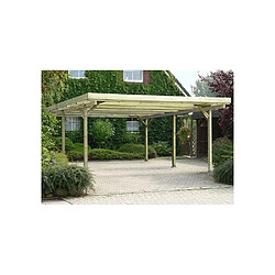 Eden Partenaire Jardin Carport en bois couverture PVC Basic Double.