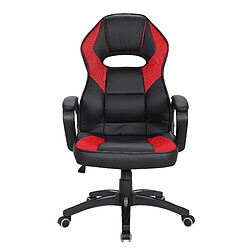 Mobili Rebecca Chaise de Bureau Gaming Siège Noir Rouge Simili-Cuir 112x64x70