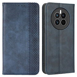 Etui en PU texture vintage, magnétique auto-absorbée avec support pour votre Huawei Mate 50 4G - bleu