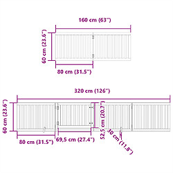 vidaXL Barrière pour chien avec porte pliable 6 panneaux bois peuplier pas cher