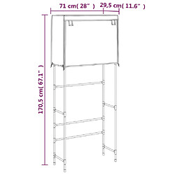 vidaXL Support de rangement 2 niveaux sur la machine à laver Noir Fer pas cher