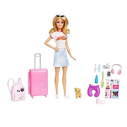 Barbie-Barbie en Voyage-Coffret avec chiot et accessoires HJY18 Type de produit : POUPEE - Barbie-Barbie en Voyage-Coffret avec chiot et accessoires HJY18