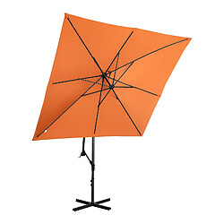 Avis Helloshop26 Parasol déporté rectangulaire 250 x 250 cm inclinable orange 14_0007602