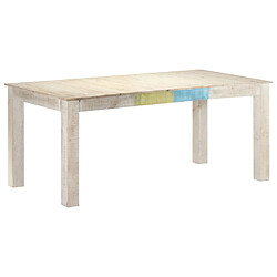 vidaXL Table à manger blanc 180x90x76 cm Bois de manguier massif