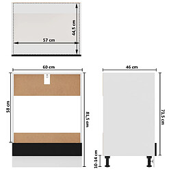 vidaXL Armoire à four Noir 60x46x81,5 cm Bois d’ingénierie pas cher