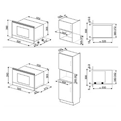 Acheter Smeg Micro ondes Grill Encastrable MP422X1, 22 litres, installation meuble haut