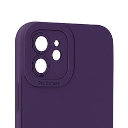 Avizar Coque pour iPhone 12 Silicone Mat Protection Caméra Violet Foncé