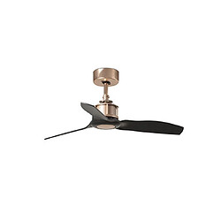 Faro Barcelona Ventilateur de plafond en cuivre, noir 81 cm Smart - Télécommande incluse