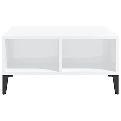 Avis Maison Chic Table basse,Table Console Table d'appoint, Table pour salon Blanc brillant 60x60x30 cm Aggloméré -MN87617