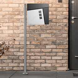 Boîte aux lettres 37x36,5x11 cm Anthracite/blanc aspect marbre en acier ML-Design