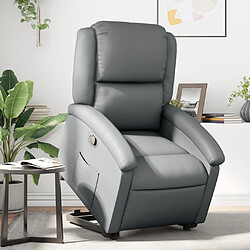 Maison Chic Fauteuil Relax pour salon, Fauteuil inclinable Gris Similicuir -GKD70294