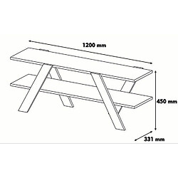 Avis Toilinux Meuble TV April - Blanc et Marron