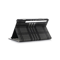 Wewoo Housse Coque Pour Galaxy Tab S6 Etui à rabat horizontal en cuir avec texture à carreaux T860 / T865 supportemplacements de cartes et porte-monnaie Gris pas cher