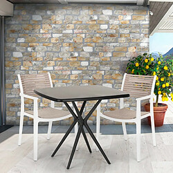 Ahd Amazing Home Design Table carrée moderne 70x70cm pour cuisine jardin bar restaurant Gang 70 | Couleur: Noir