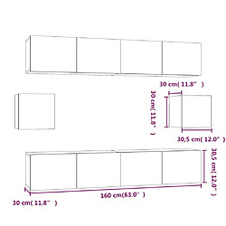 vidaXL Ensemble de meubles TV 6 pcs Gris béton Bois d'ingénierie pas cher