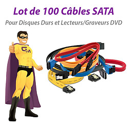 Lot x100 Câbles SATA Disque Dur Graveur DVD Serial-ATA E23714 Tailles Variables - Occasion