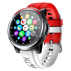 Chrono Chronus Bluetooth Appel Montre Connectée 1,28 Pouce Lecture de Musique Rappel de Message Mode Sports Multiples Fitness Tracker Bracelet de Sport Ip67 Montre Connectée de Fitness Étanche(rouge)