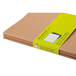 Set de 3 cahiers Moleskine kraft 13 x 21 cm ivoire sans quadrillage 80 pages