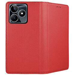 Acheter Htdmobiles Housse pour Realme C51 / C53 / Narzo N53 - etui coque pochette portefeuille + verre trempe - ROUGE MAGNET