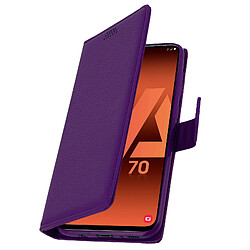 Avizar Housse Samsung Galaxy A70 Etui Portefeuille Support Vidéo Porte-carte violet