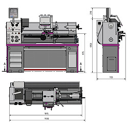 Tour 360x1000 mm OptiTurn TH3610 400V