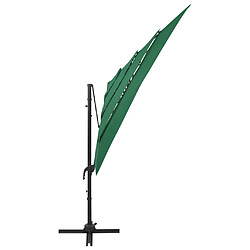 Acheter ComfortXL Parasol à 4 Niveaux Avec Mât En Aluminium Vert 250x250 Cm