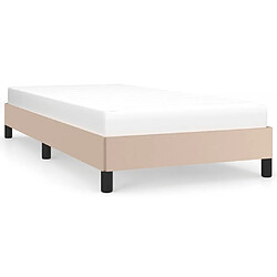 Maison Chic Lit adulte - Lit simple Cadre de lit,Structure du lit Contemporain Cappuccino 100x200 cm Similicuir -MN37262