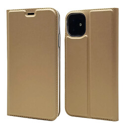 Etui en PU adsorption magnétique avec porte-carte or pour votre Apple iPhone 11 6.1 pouces