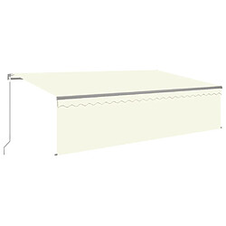 Maison Chic Store banne | Auvent rétractable de porte | Marquise Brise-soleil manuel avec store 5x3 m Crème -GKD11578