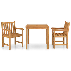 Salle à manger de jardin 3 pcs,Table et chaise à dîner Bois de teck solide -MN42249