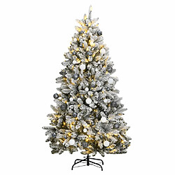 vidaXL Sapin de Noël artificiel articulé 300 LED et boules 180 cm