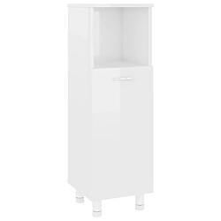 vidaXL Armoire de salle de bain Blanc brillant Bois d’ingénierie