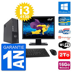 PC Dell T1700 SFF Ecran 22" Intel i3-4130 RAM 16Go Disque 2To Windows 10 Wifi - Occasion