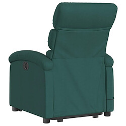 Avis vidaXL Fauteuil inclinable de massage électrique Vert foncé Tissu