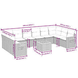 Avis Maison Chic Salon de jardin 11 pcs avec coussins | Ensemble de Table et chaises | Mobilier d'Extérieur gris résine tressée -GKD19541