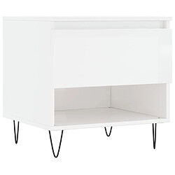 Acheter vidaXL Tables basses 2 pcs blanc brillant 50x46x50cm bois d'ingénierie