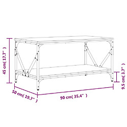 vidaXL Table basse chêne marron 90x50x45 cm bois d'ingénierie pas cher