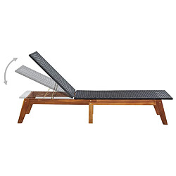 Acheter Maison Chic Chaise longue Jardin| Bain de soleil Relax | Transat Résine tressée et bois d'acacia massif -GKD95431