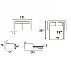 Acheter Inside 75 Canapé lit 3 places MASTER convertible EXPRESS 140 cm Tweed Cross noir MATELAS 18 CM INCLUS