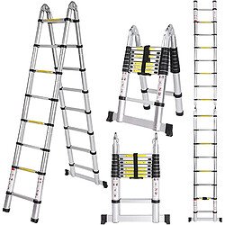 Échelle Télescopique Portable et Pliante Échelle Escamotable 3,2M (1,6M + 1,6M)