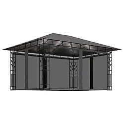 Maison Chic Tonnelle | Pergola avec moustiquaire et lumières LED 4x3x2,73m Anthracite -GKD38066