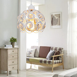 Stoex Moderne Lampe Suspension en Fer Cristal Ø26CM, Lustre Abat-Jour Plafonniers Style Industrielle, E27 Blanc