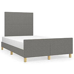 Maison Chic Lit adulte - Cadre Structure de lit avec tête de lit Contemporain Gris foncé 120x200 cm Tissu -MN94373