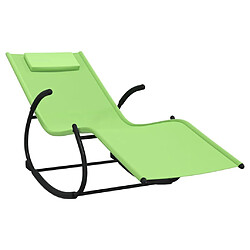 Avis Maison Chic Lot de 2 Chaises longues à bascule | Bain de soleil Relax | Transat Vert Acier et textilène -GKD11148