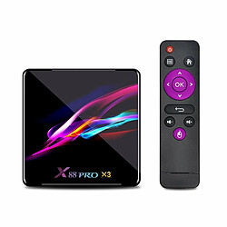 X88 Pro X3 Android 9.0 Tv Box Quad Core 1080P 4K Assistant Vocal Google 2G 16G Set Top Box Noir 4 128G Avec Télécommande Vocale T1