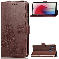 Wewoo Housse Coque Etui en cuir de protection pour téléphone portable avec boucle à relief forme de et fermoir à carte fente et portefeuille et support Vivo Y3 Marron